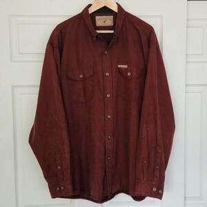 North‎ River Outfitters Mens Burgundy Western Shirt Soft Flap pockets Size XL